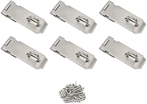 Vorhängeschlösser & Riegel | 6er Pack Vorhängeschloss Riegel, 4 Zoll Edelstahl Sicherheits Türverschluss Riegel Schloss Sicherheits Vorhängeschloss Riegel mit Schrauben für Möbel, Schrank, Schublade, Küchenschrank und Kleiderschrank. Hardware Vorhängeschlösser & Riegel